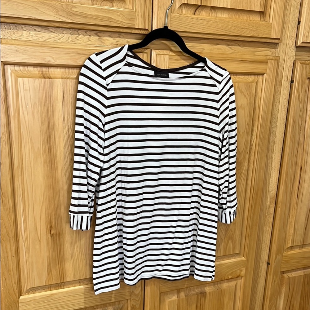 J.Jill brown/white, 3/4 sleeve M